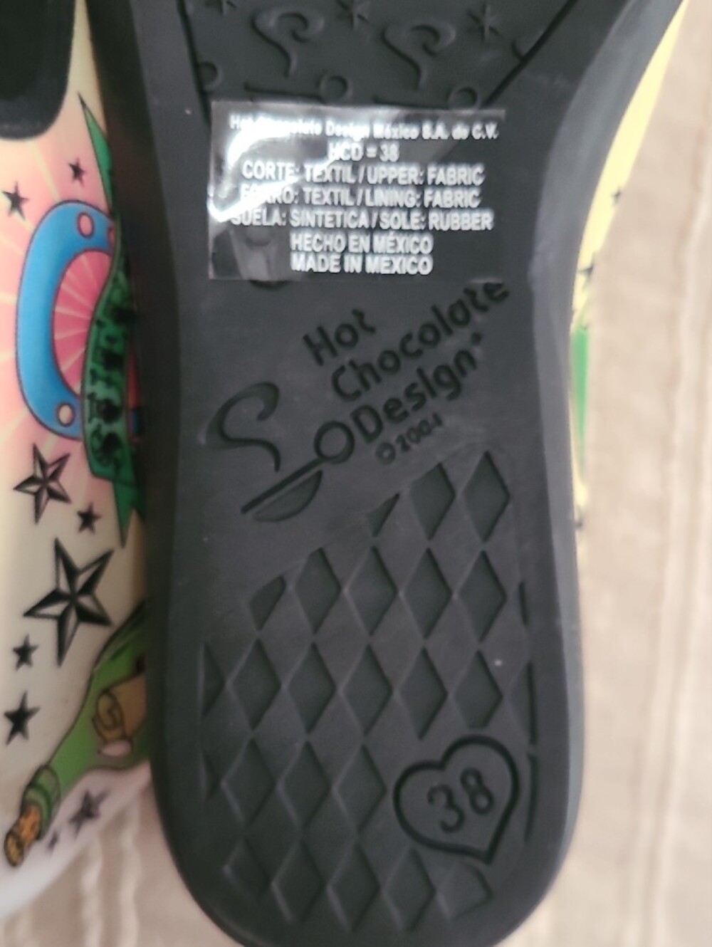 Chocolate Cream Multi Tattoo-Print Mary Jane Flats - Picture 7 of 7